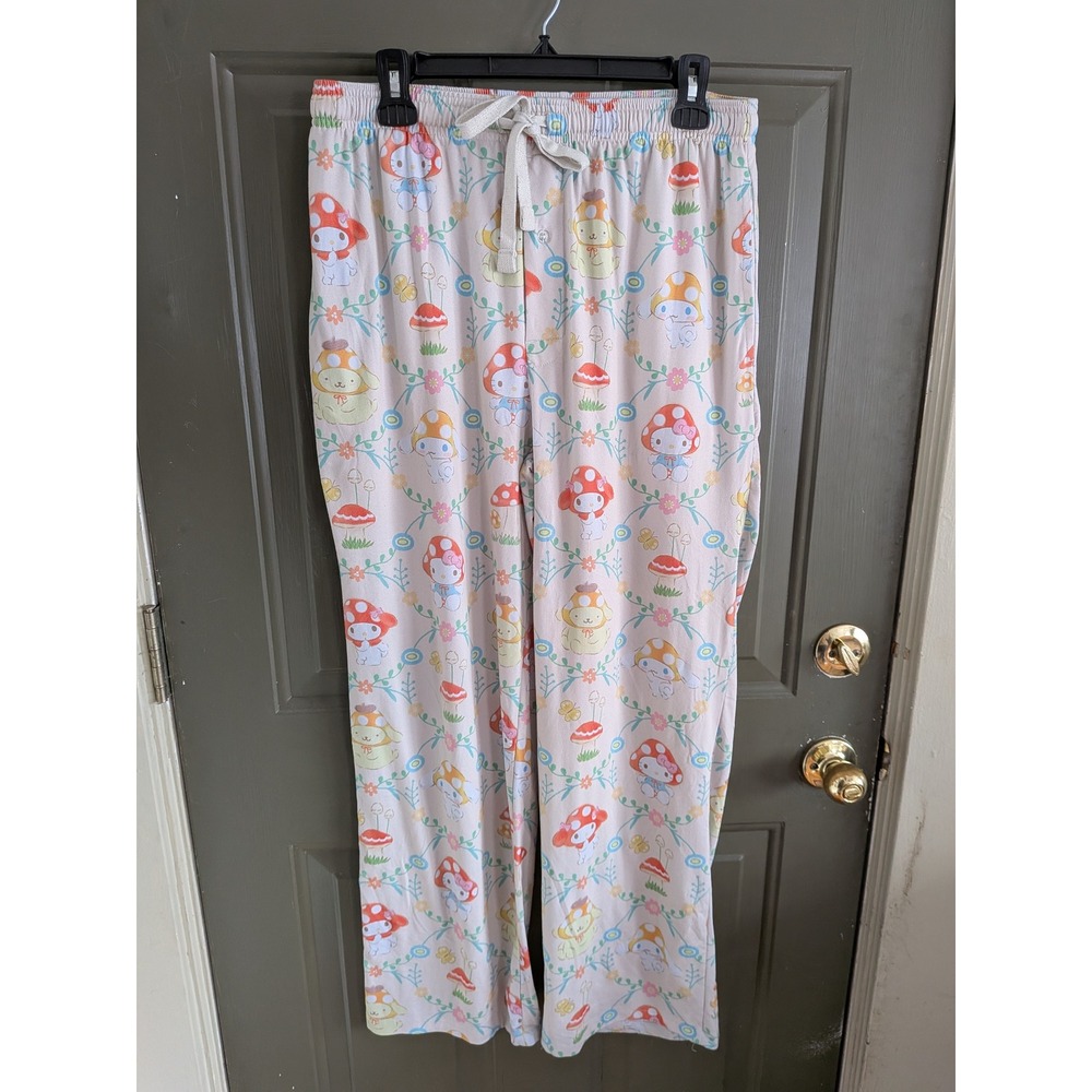 Sanrio My Melody‎ Cinnamoroll Mushroom Print Lounge Pajama Pants Cream Men's XL
